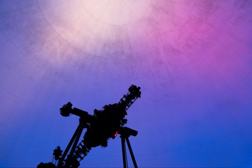 Planetarium projector displaying a beautiful night sky at the Ward Beecher Planetarium in Youngstown OH.
