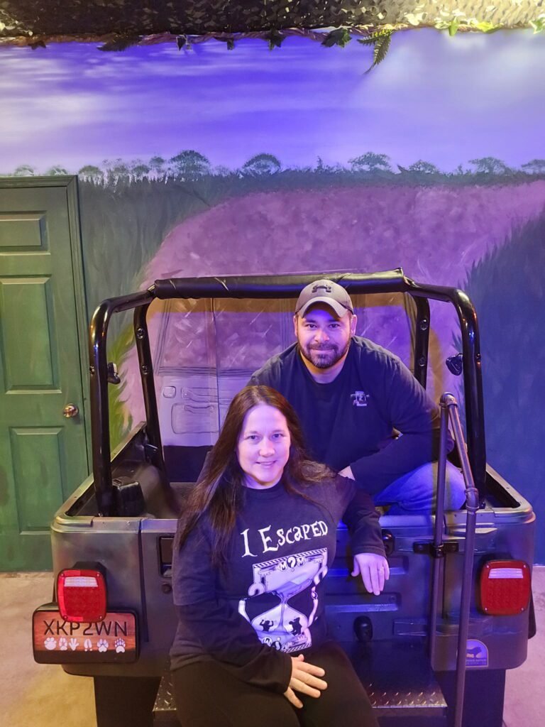 Scott and Brenda Jones in the Lion's Den escape room in Slippery Rock PA